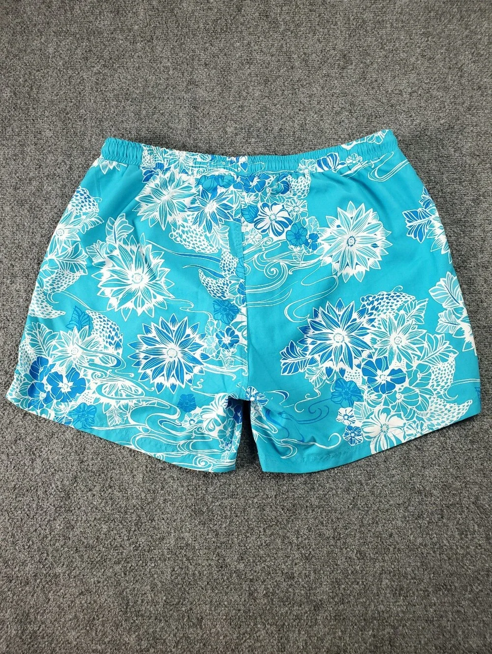 Hugo Boss Swim Trunks 2XL Floral Print Hawaiian Tropical Flowers Mesh Lined Blue